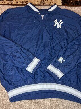 90's New York Yankees Windbreaker V Neck Large